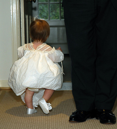 On her toes... Baptism